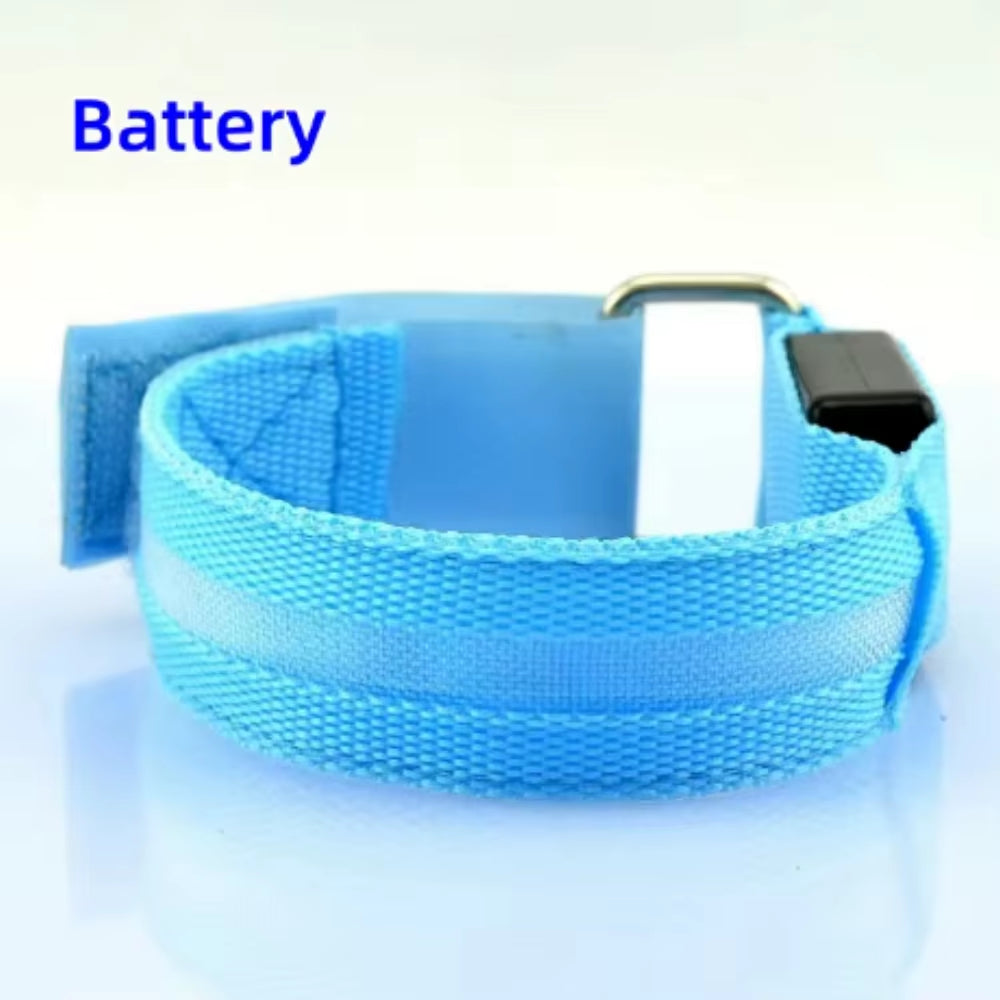 Night Sport Running Cycling LED Flashing Wristband USB Rechargeable Armband Outdoor Safety Arm Leg Warning Wrist Strap Light