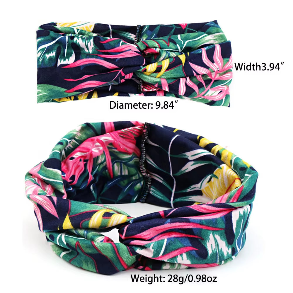 1PC Women'S Wide Stretchy Cross Sports Headbands Twist Knot Nonslip Elastic Folds Yoga Fitness Running Summer Makeup Hair Band