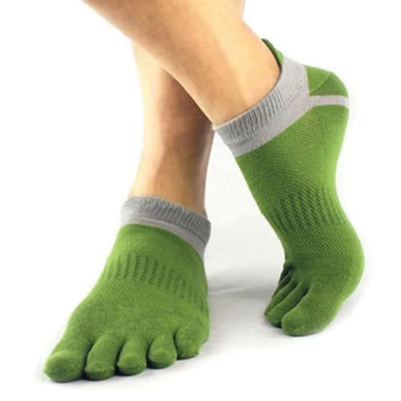 Men'S Cotton Toe Socks Pure Five Finger Socks Breathable One Pair