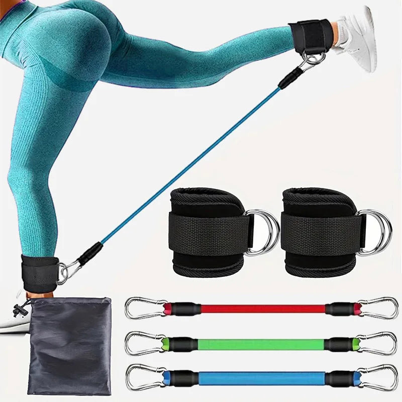 Fitness Workout Exercise Equipment Resistance Band Set Ankle Straps Yoga Elastic Fitness Bands for Gym Man and Woman Sport