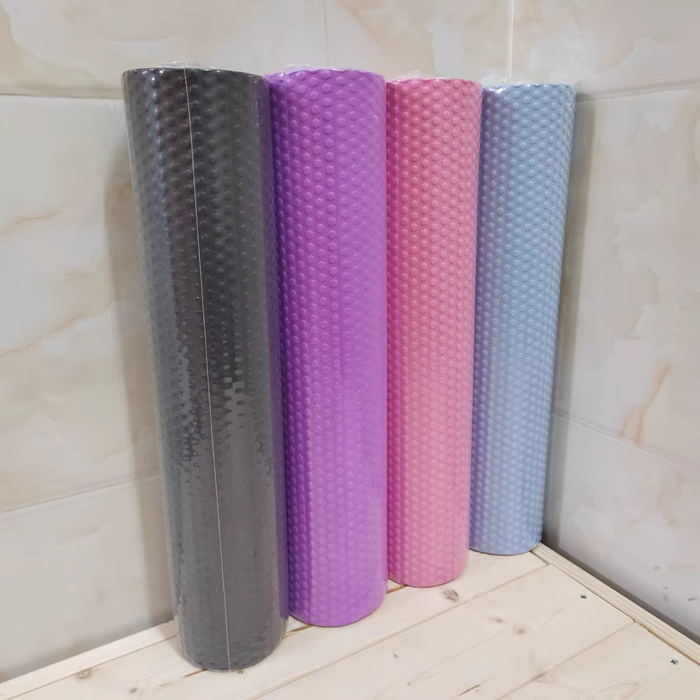 Yoga Roller round Enhanced Home Workouts EVA Foam Cylinder Hexagonal Roller for Pilates Exercise Diameter 9.5Cm Length 45Cm