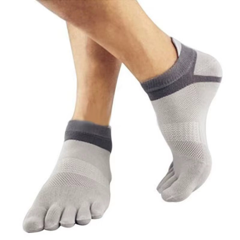 Men'S Cotton Toe Socks Pure Five Finger Socks Breathable One Pair