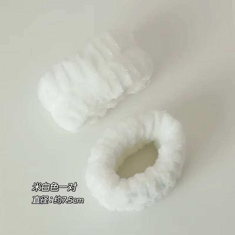 2Pcs One Pair Wash Face and Wrist Band Absorb Water Sports Sweat Wiping Bracelet Hairband Moisture Proof Sleeve Wrist Guard