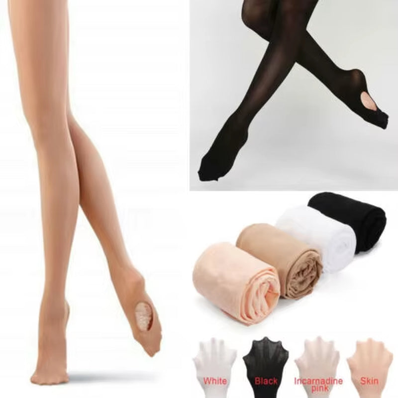 New Hot Kids Adults Convertible Tights Dance Stocking Ballet Pantyhose Candy Color Solid Ballet Dance Tights