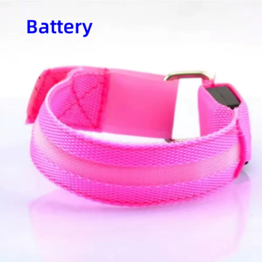 Night Sport Running Cycling LED Flashing Wristband USB Rechargeable Armband Outdoor Safety Arm Leg Warning Wrist Strap Light
