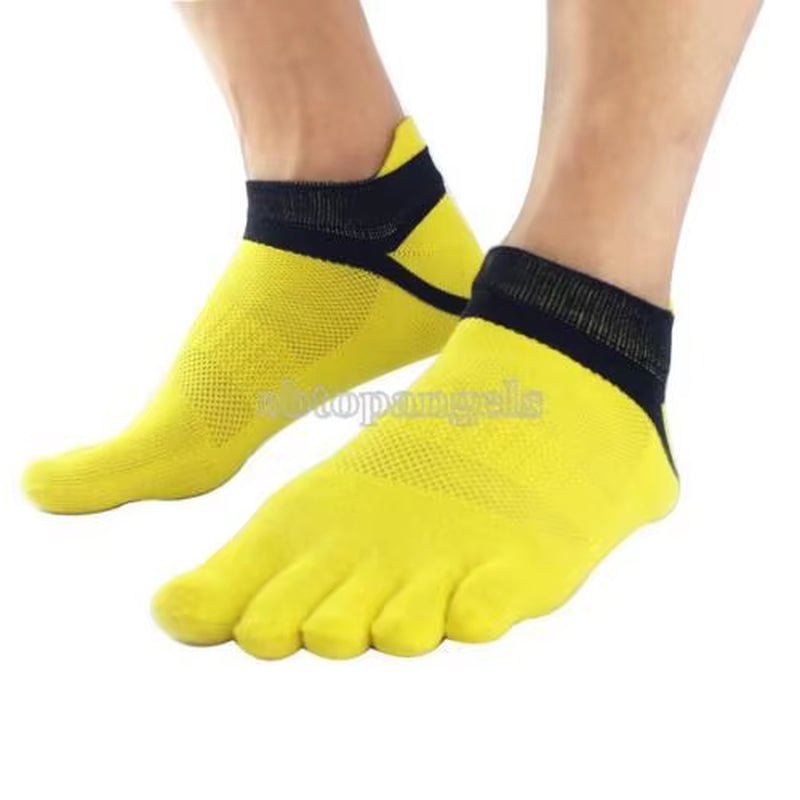 Men'S Cotton Toe Socks Pure Five Finger Socks Breathable One Pair