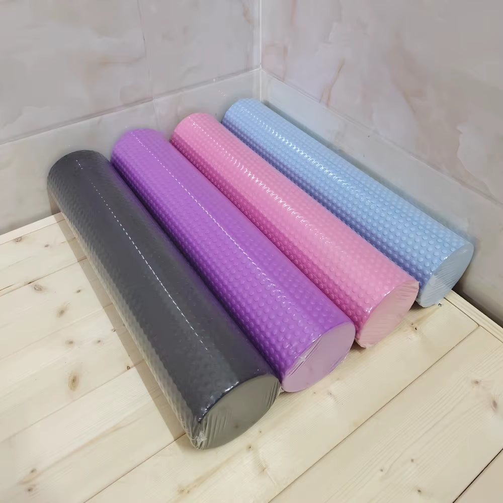 Yoga Roller round Enhanced Home Workouts EVA Foam Cylinder Hexagonal Roller for Pilates Exercise Diameter 9.5Cm Length 45Cm