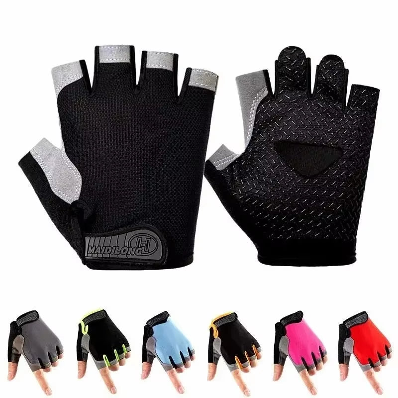 Fingerless Gym Training Gloves for Men Women Cycling Gloves Sports Fitness Motorcycle Mtb Anti-Slip Gloves Bicycle Accessories