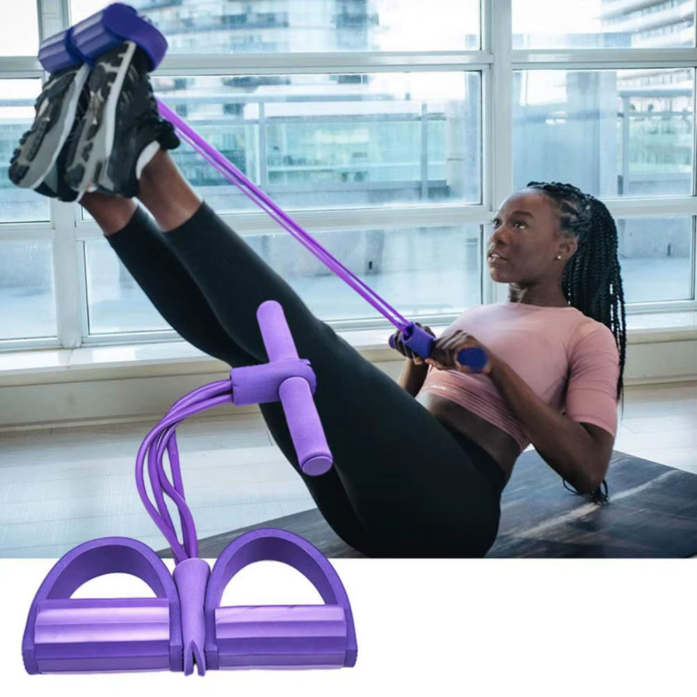 Tension Rope Sit-Up Handle Waist Abdomen Exercise Training Elastic Yoga Pedal Puller Resistance Band Fitness Equipment