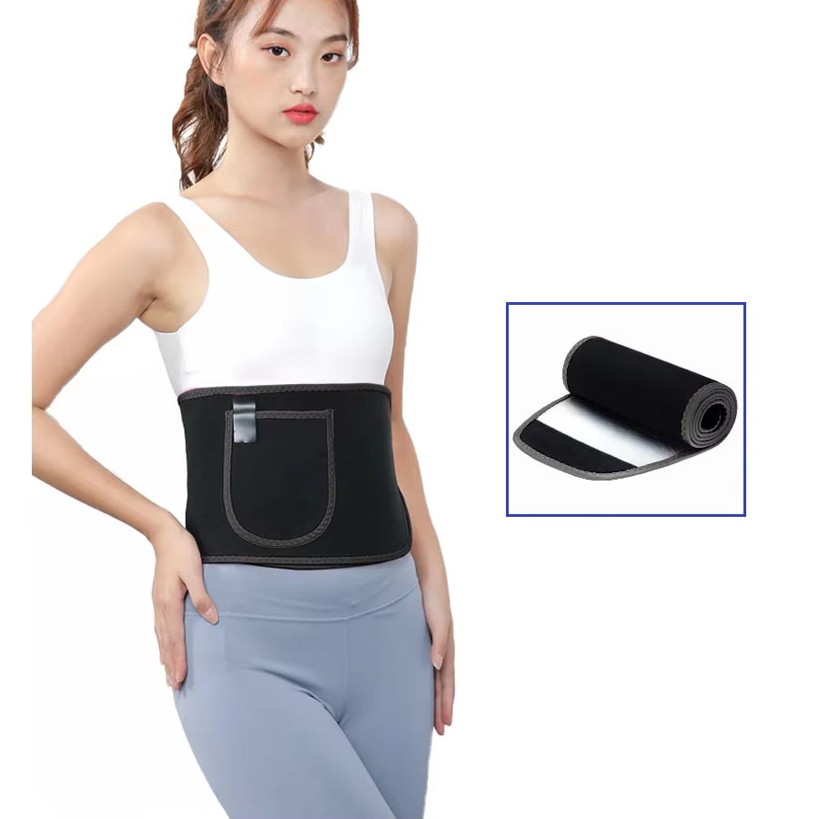 Sweat Waist Trimmer for Women and Men, Promotes Sweat Wrap Exercise and Fitness Workout Belt, Abdominal Trainer,Phone Pocket