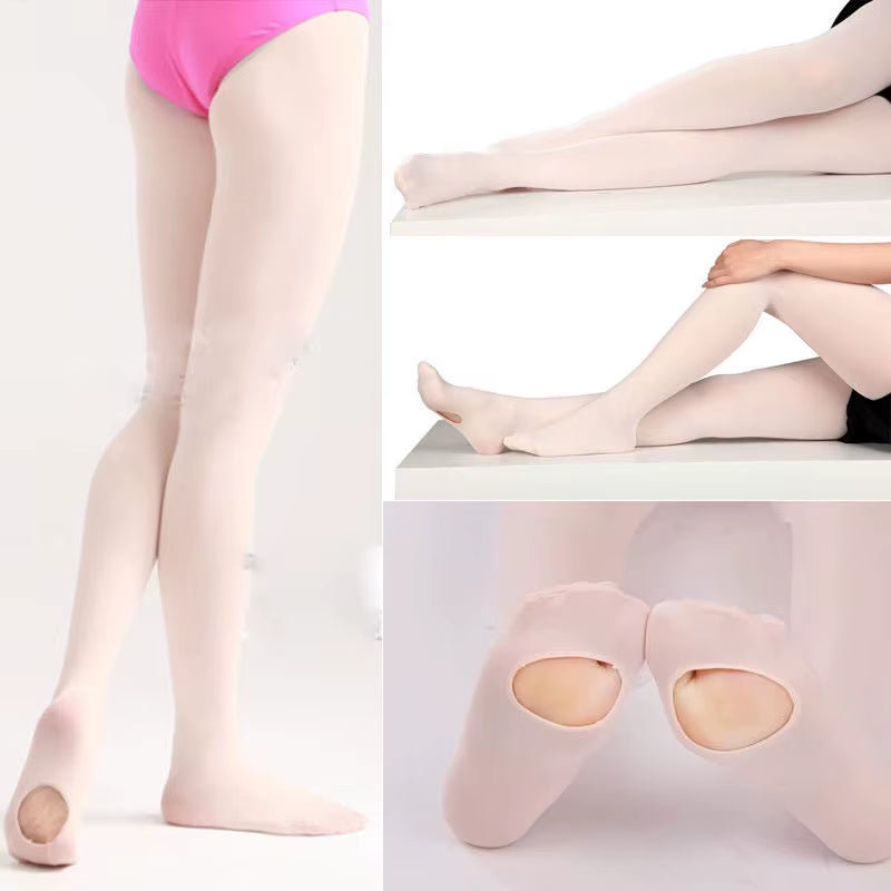 New Hot Kids Adults Convertible Tights Dance Stocking Ballet Pantyhose Candy Color Solid Ballet Dance Tights