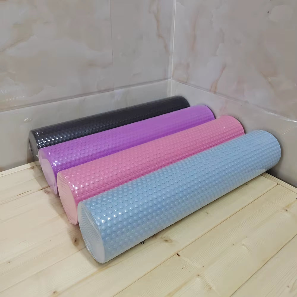 Yoga Roller round Enhanced Home Workouts EVA Foam Cylinder Hexagonal Roller for Pilates Exercise Diameter 9.5Cm Length 45Cm