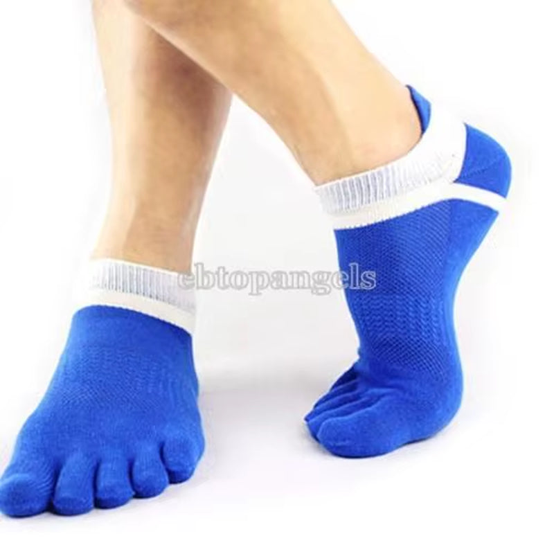 Men'S Cotton Toe Socks Pure Five Finger Socks Breathable One Pair