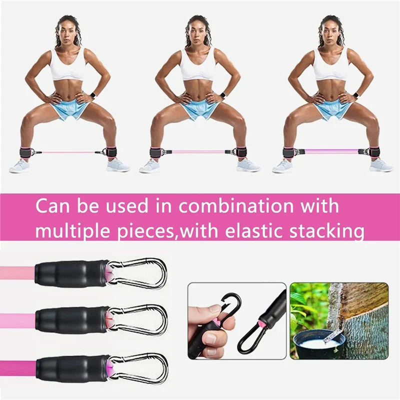 Fitness Workout Exercise Equipment Resistance Band Set Ankle Straps Yoga Elastic Fitness Bands for Gym Man and Woman Sport