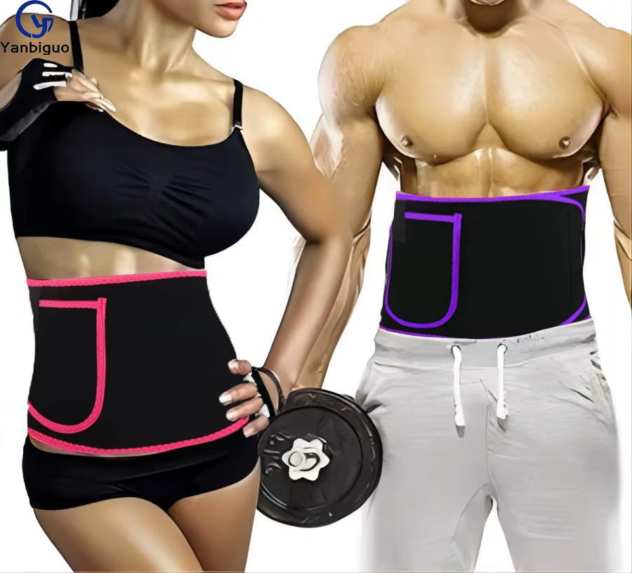 Sweat Waist Trimmer for Women and Men, Promotes Sweat Wrap Exercise and Fitness Workout Belt, Abdominal Trainer,Phone Pocket