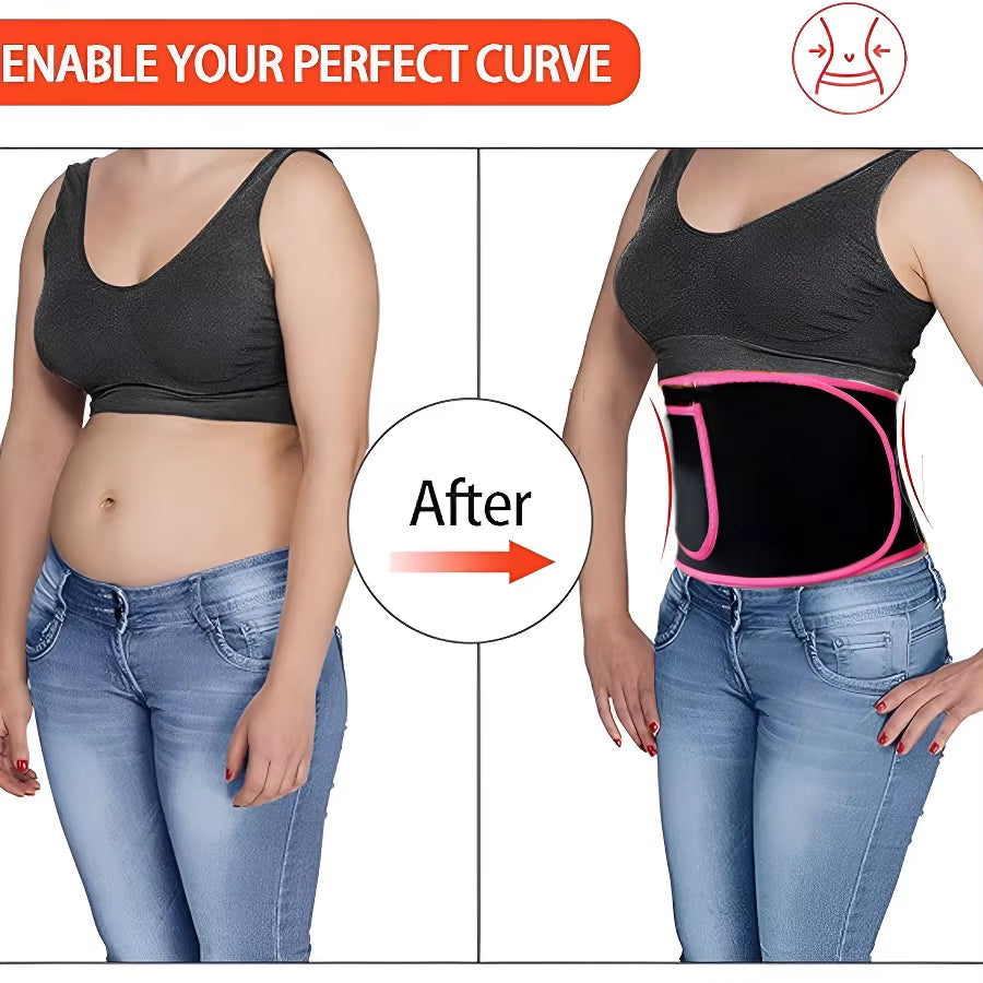 Sweat Waist Trimmer for Women and Men, Promotes Sweat Wrap Exercise and Fitness Workout Belt, Abdominal Trainer,Phone Pocket