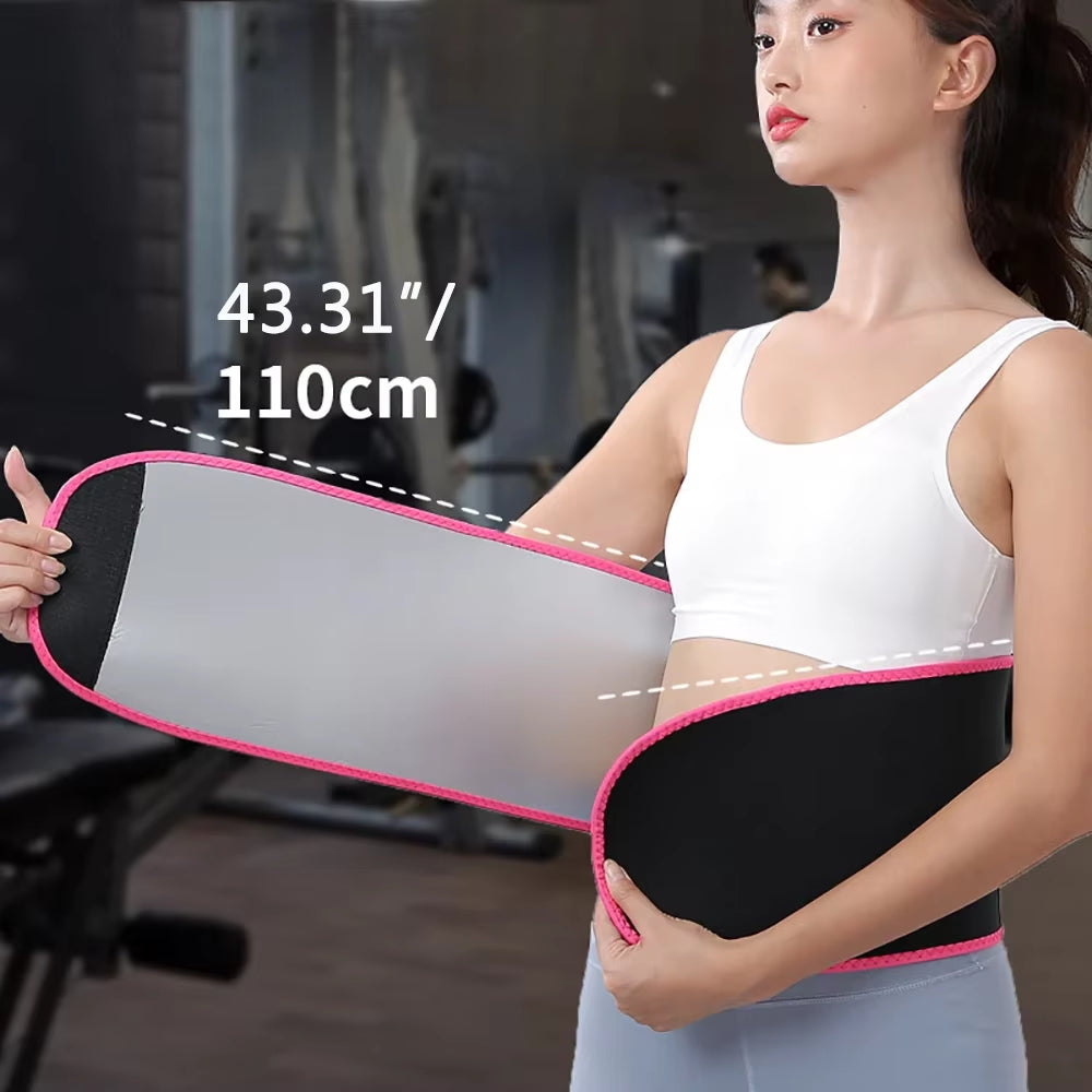 Sweat Waist Trimmer for Women and Men, Promotes Sweat Wrap Exercise and Fitness Workout Belt, Abdominal Trainer,Phone Pocket