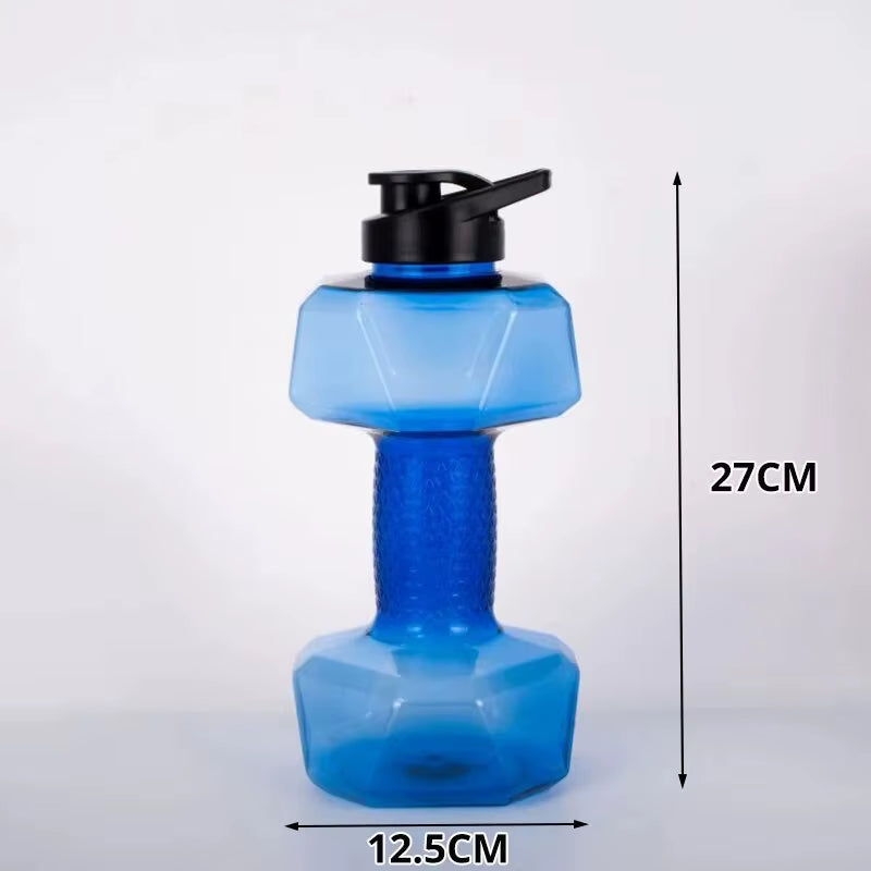1Pc 1500Ml High Capacity Plastic Dumbbell Shaped Portable Water Bottle Creative Fitness Dumbbells Sport Bottle