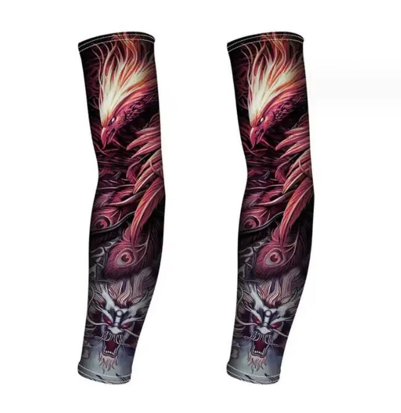 Tattood Ice Sleeve Flower Arm Seamless Ice Silk Sunscreen Sleeve Sleeve Arm Cover Riding Outdoor Arm Protection