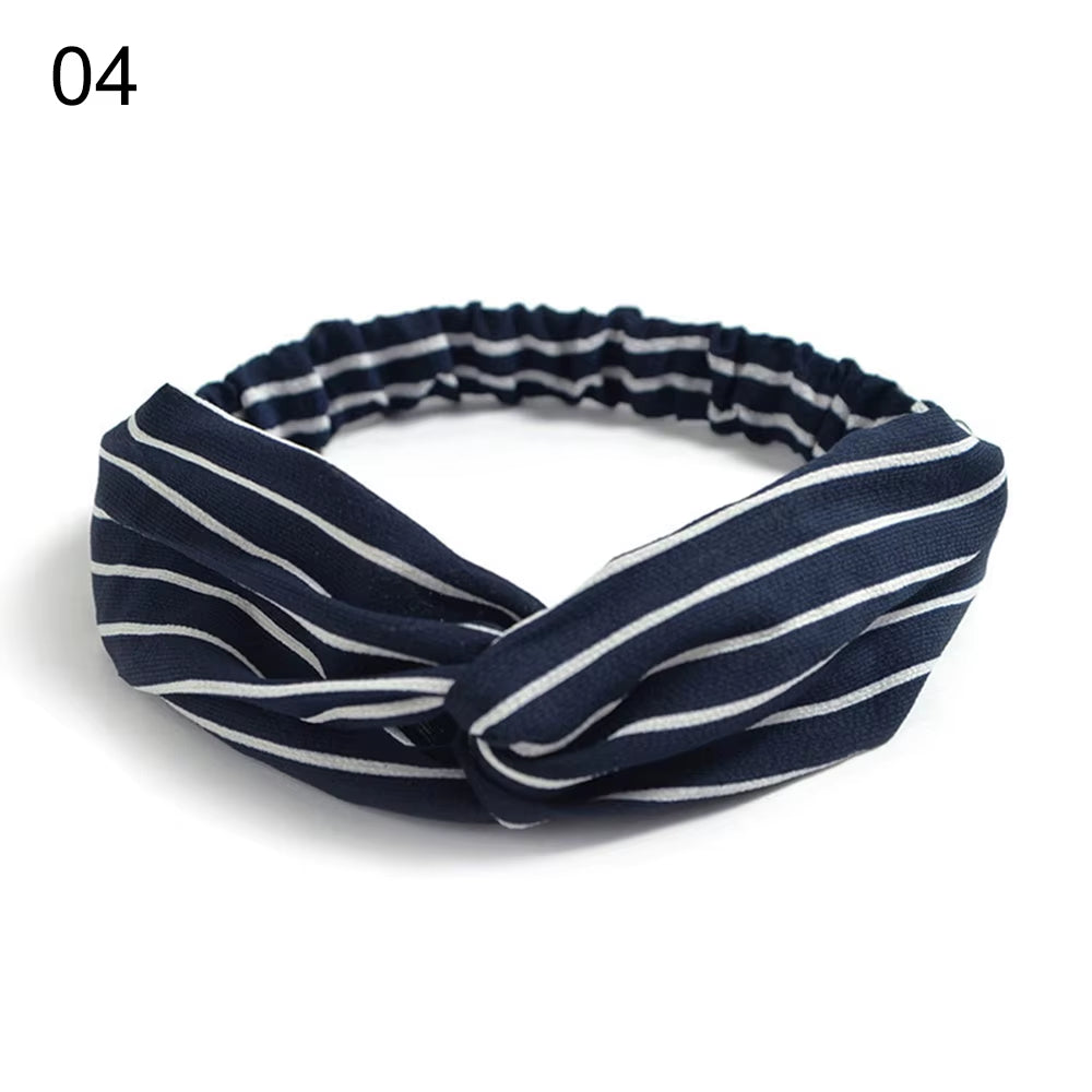 1PC Women'S Wide Stretchy Cross Sports Headbands Twist Knot Nonslip Elastic Folds Yoga Fitness Running Summer Makeup Hair Band