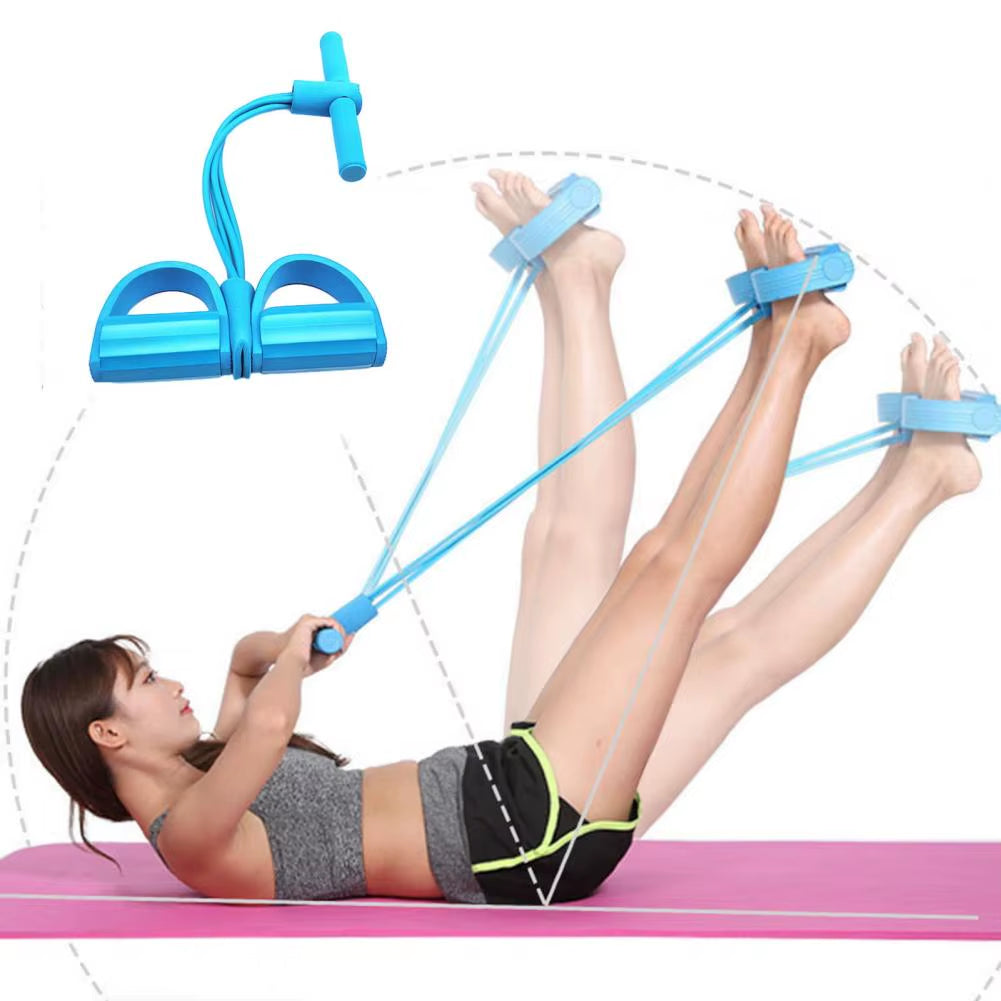 Tension Rope Sit-Up Handle Waist Abdomen Exercise Training Elastic Yoga Pedal Puller Resistance Band Fitness Equipment