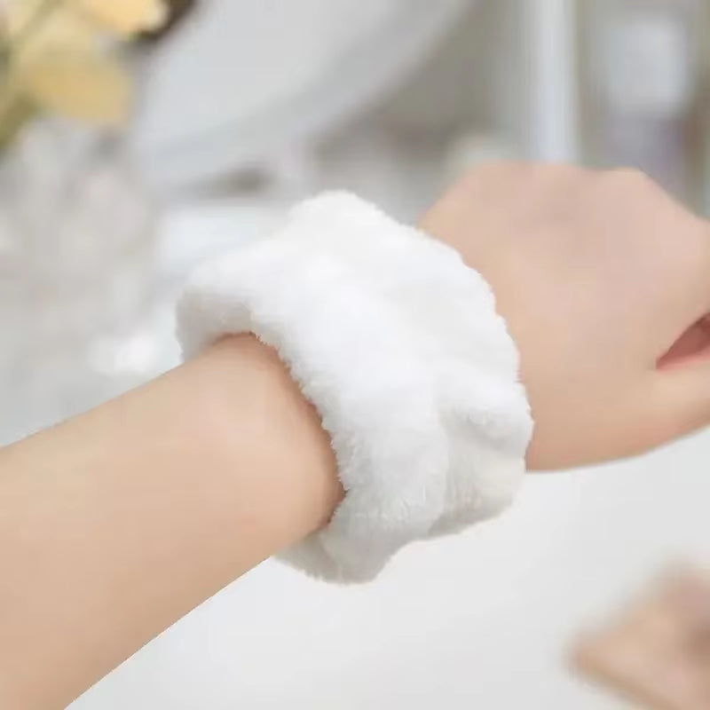 2Pcs One Pair Wash Face and Wrist Band Absorb Water Sports Sweat Wiping Bracelet Hairband Moisture Proof Sleeve Wrist Guard