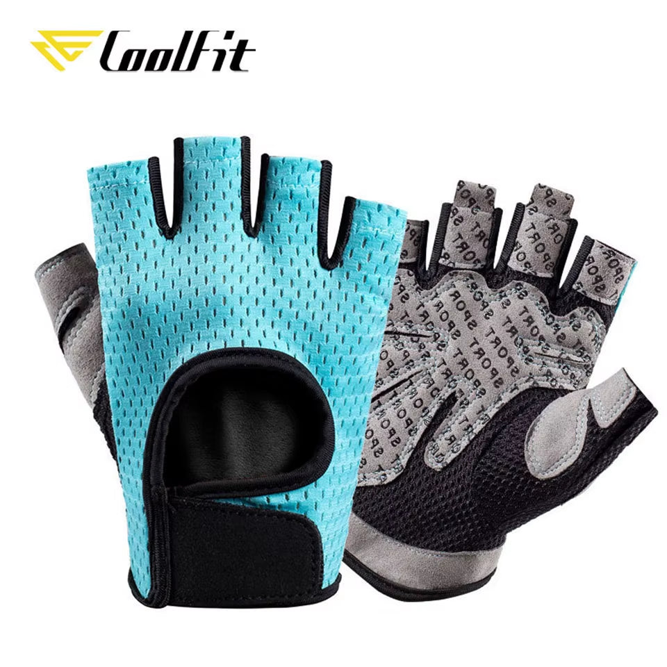 Breathable Fitness Gloves Silicone Palm Hollow Back Gym Gloves Weightlifting Workout Dumbbell Crossfit Bodybuilding