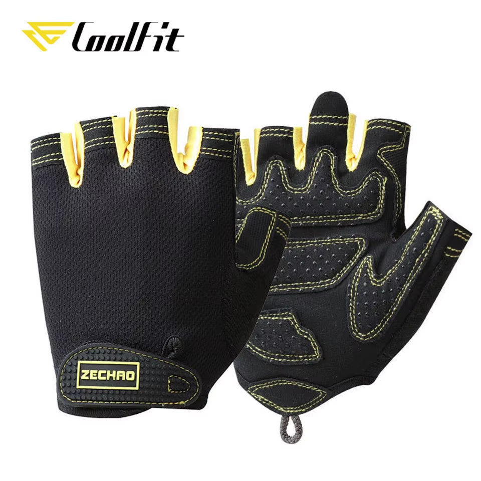 Breathable Fitness Gloves Silicone Palm Hollow Back Gym Gloves Weightlifting Workout Dumbbell Crossfit Bodybuilding