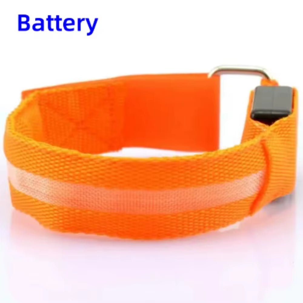 Night Sport Running Cycling LED Flashing Wristband USB Rechargeable Armband Outdoor Safety Arm Leg Warning Wrist Strap Light