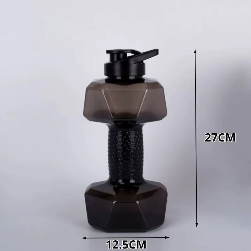 1Pc 1500Ml High Capacity Plastic Dumbbell Shaped Portable Water Bottle Creative Fitness Dumbbells Sport Bottle