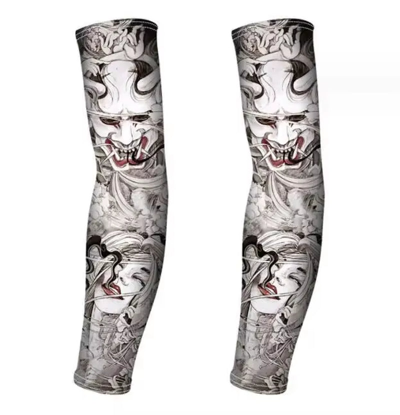 Tattood Ice Sleeve Flower Arm Seamless Ice Silk Sunscreen Sleeve Sleeve Arm Cover Riding Outdoor Arm Protection