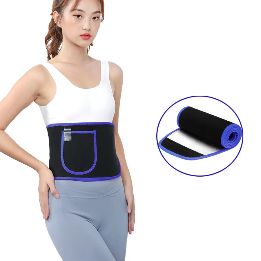 Sweat Waist Trimmer for Women and Men, Promotes Sweat Wrap Exercise and Fitness Workout Belt, Abdominal Trainer,Phone Pocket