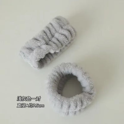 2Pcs One Pair Wash Face and Wrist Band Absorb Water Sports Sweat Wiping Bracelet Hairband Moisture Proof Sleeve Wrist Guard