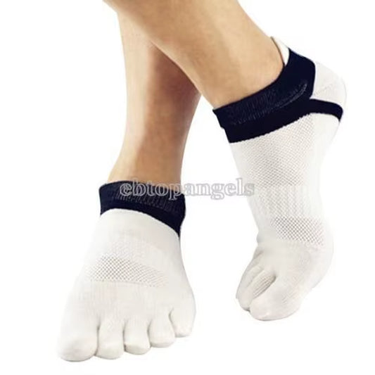 Men'S Cotton Toe Socks Pure Five Finger Socks Breathable One Pair