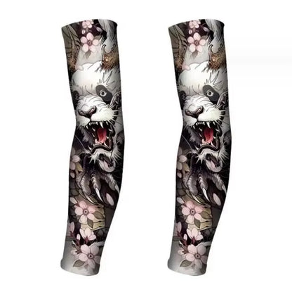 Tattood Ice Sleeve Flower Arm Seamless Ice Silk Sunscreen Sleeve Sleeve Arm Cover Riding Outdoor Arm Protection
