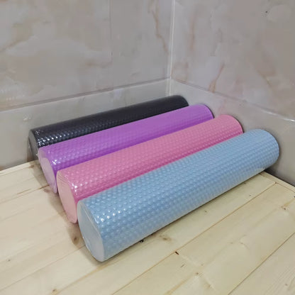 Yoga Roller round Enhanced Home Workouts EVA Foam Cylinder Hexagonal Roller for Pilates Exercise Diameter 9.5Cm Length 45Cm