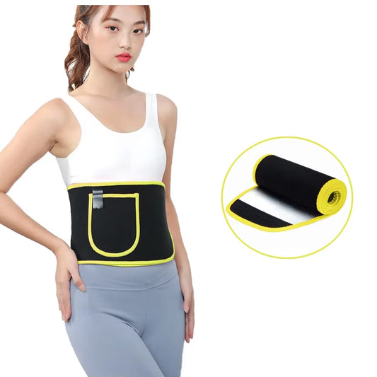 Sweat Waist Trimmer for Women and Men, Promotes Sweat Wrap Exercise and Fitness Workout Belt, Abdominal Trainer，Phone Pocket
