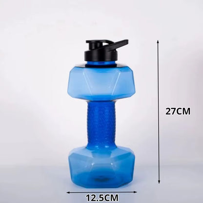1Pc 1500Ml High Capacity Plastic Dumbbell Shaped Portable Water Bottle Creative Fitness Dumbbells Sport Bottle