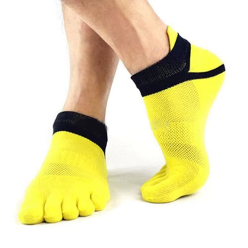 Men'S Cotton Toe Socks Pure Five Finger Socks Breathable One Pair