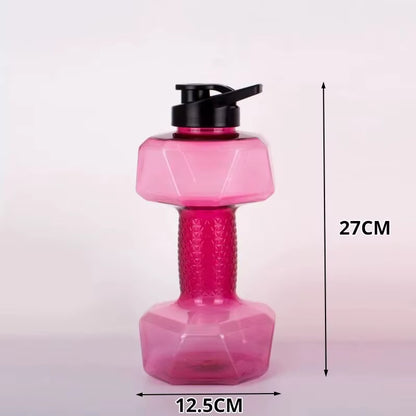 1Pc 1500Ml High Capacity Plastic Dumbbell Shaped Portable Water Bottle Creative Fitness Dumbbells Sport Bottle